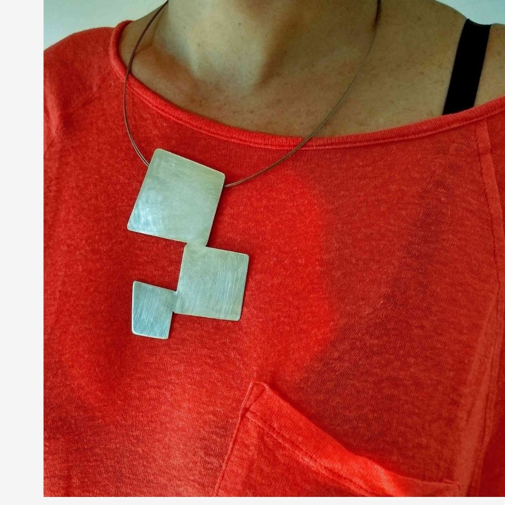 Trilogy Square Cascade Necklace