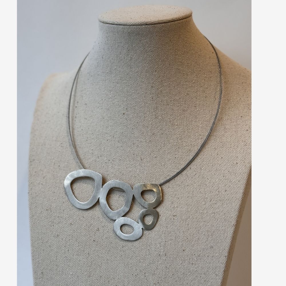 Five-Circle open center Cascade Necklace