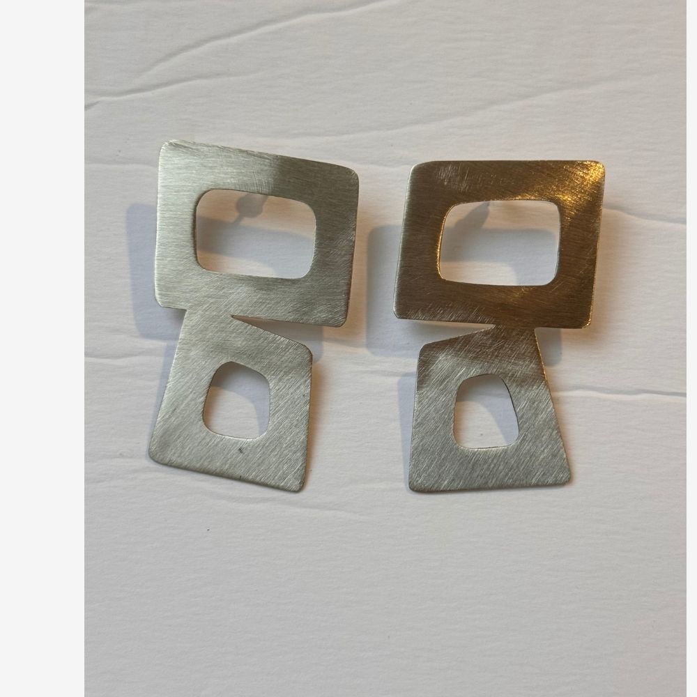 Two Outline Square Earrings