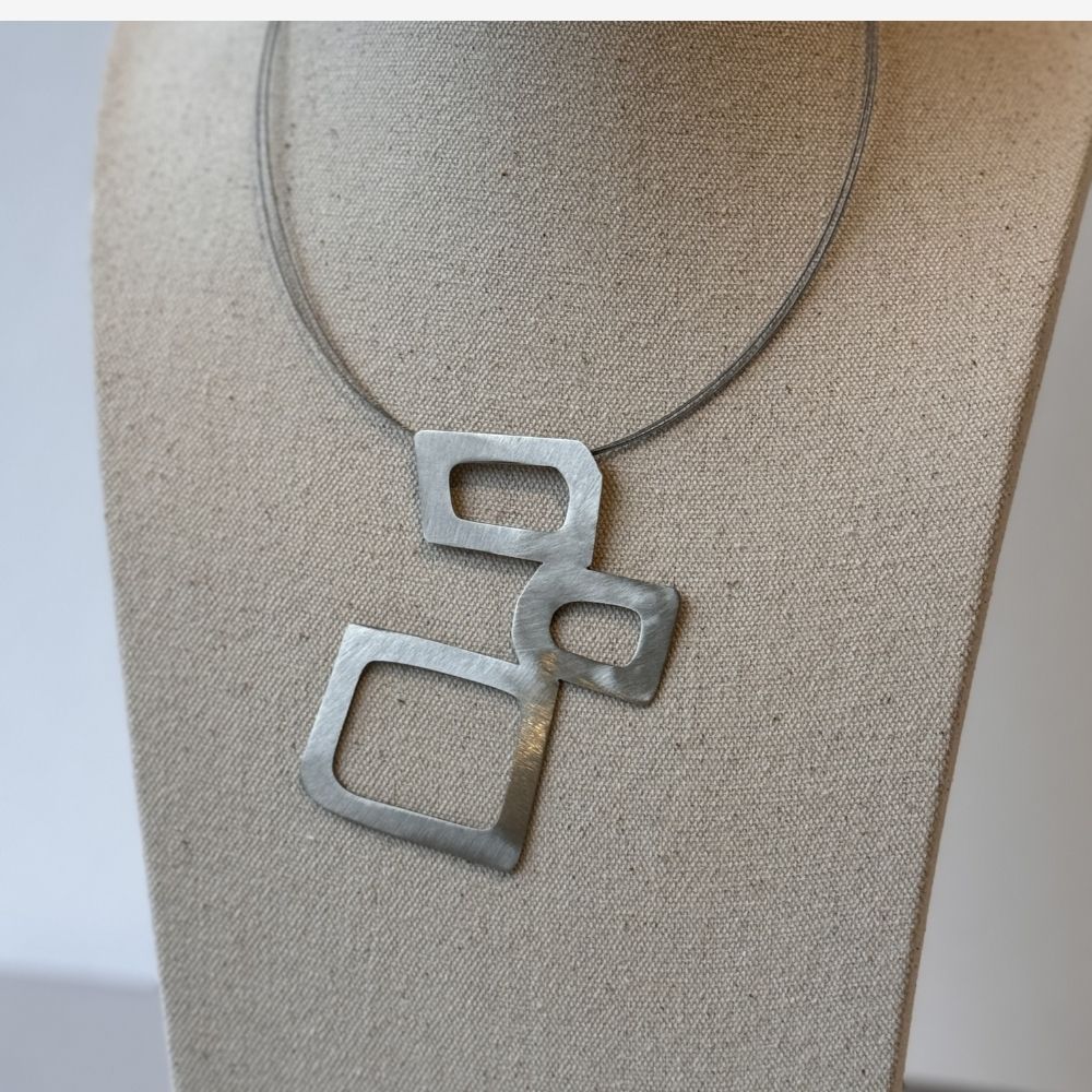 Trilogy Square Cascade Open Center Necklace