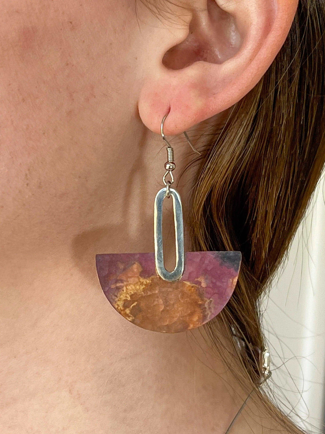 Half Circle Hammered Copper Necklace