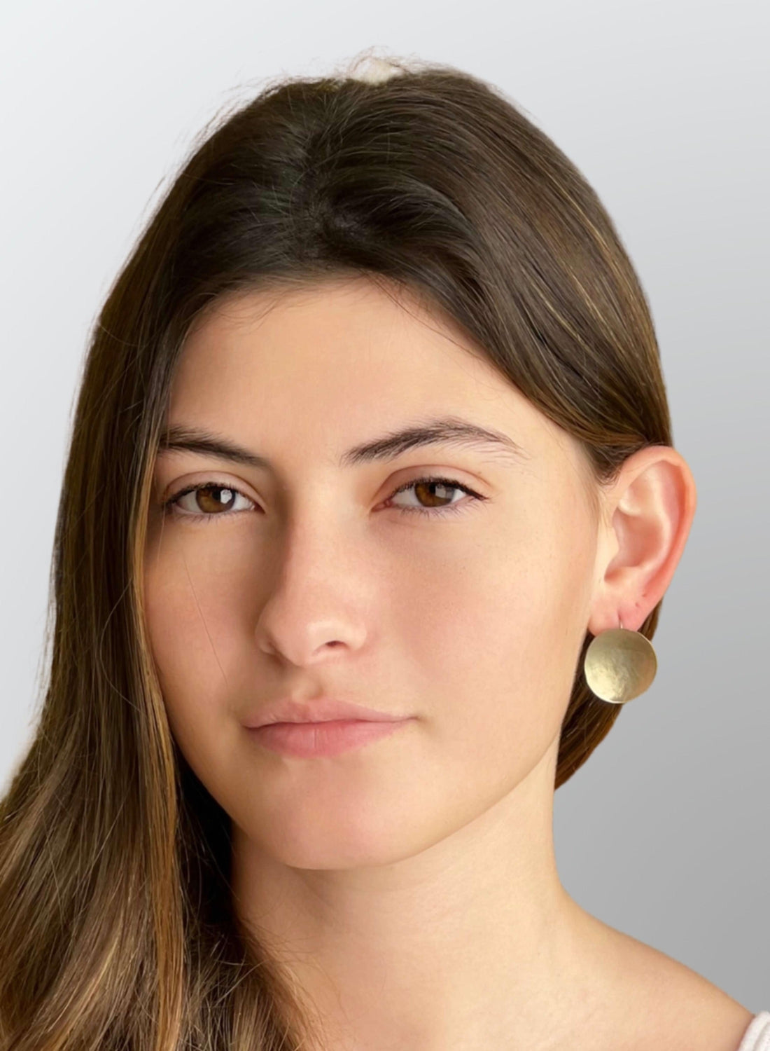 Hammered Brass Circle Earrings