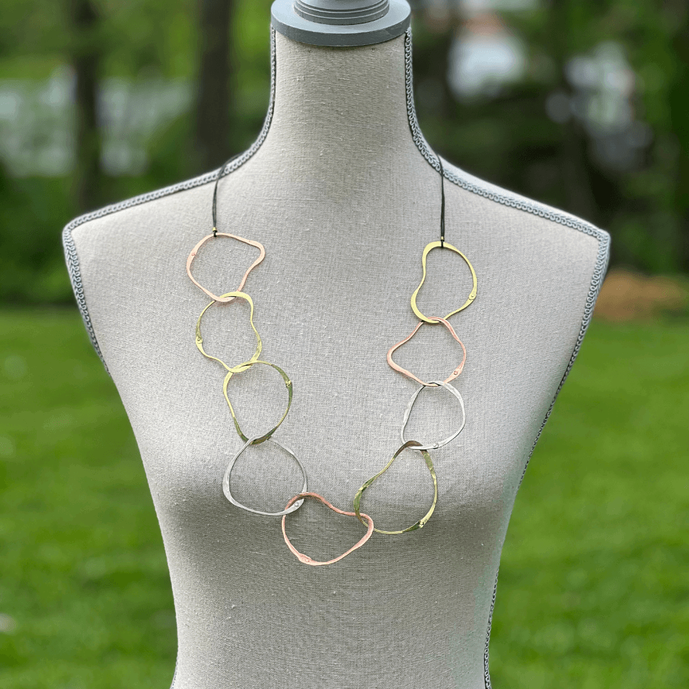 Mixed Metal Circle Necklace