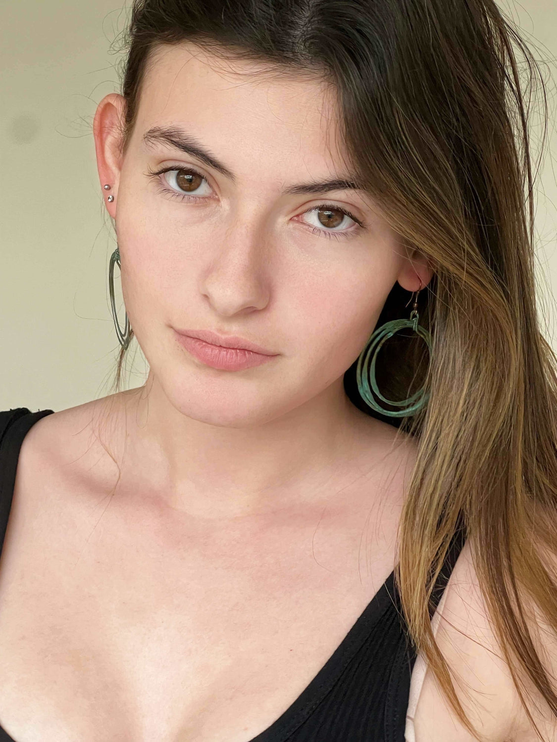 Triple Loop Organic Earrings