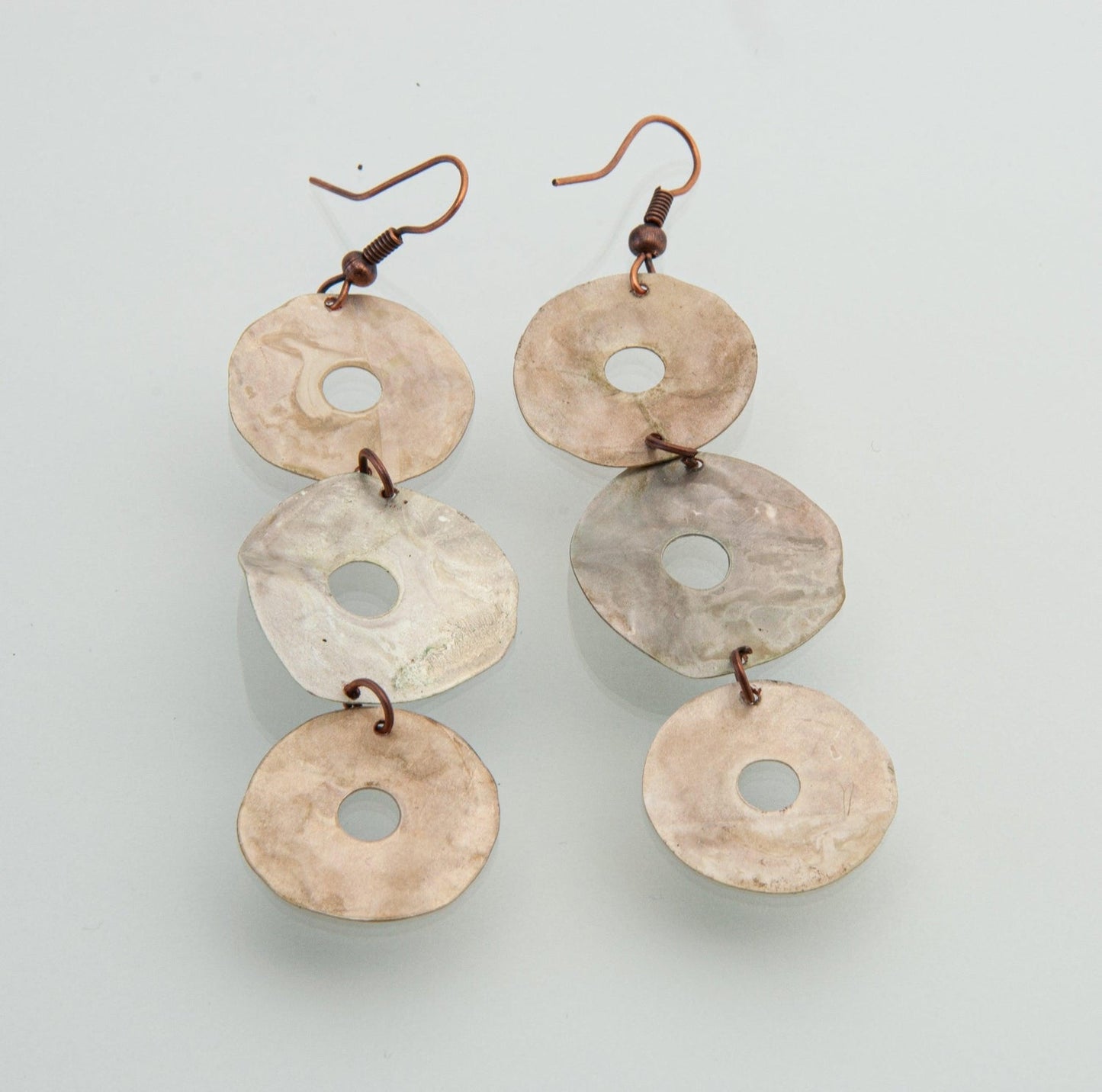 White Patina Circles Earrings